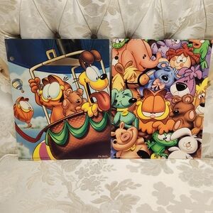 Vintage Y2K Garfield Portfolio 2 pocket Folders Jim Davis retro vintage